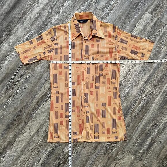Vintage 70s Career Club Geometric Shirt M - Picture 5 of 7
